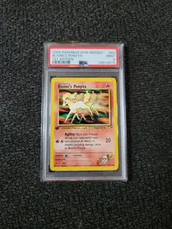 Pokemon Gym Heroes 1st Edition Regular Finish Blaine's Ponyta - PSA 9! PK1061 - Image 1
