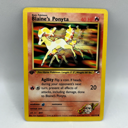 Pokemon TCG - Blaine's Ponyta 63/132 1st Edition - WOTC Gym Heroes - LP - Image 1