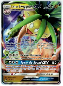 Pokemon TCG Alolan Exeggutor GX 74/111 Sm-Crimson Invasion Ultra Rare - Image 1