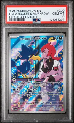 Team Rocket's Murkrow 200/182 Pokemon TCG Destined Rivals PSA 10 English - Image 1