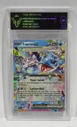Pokemon Slab: Lapras EX - 032/142 - SCR - Graded TCG NM/MT 8 - Image 1