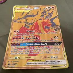 JUMBO Reshiram & Charizard GX Tag Team Gold Promo SM247 Pokemon - Image 1