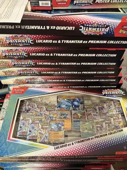 Pokemon Lucario Ex Tyranitar Ex Premium Collection Prismatic Evolution Lot of 2 - Image 1