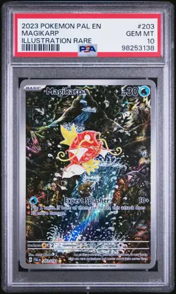 2023 POKEMON PAL EN-PALDEA EVOLVED ILLUSTRATION RARE #203 MAGIKARP PSA 10 - Image 1