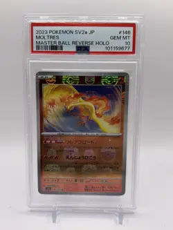 PSA 10 Moltres Master Ball Holo #146 sv2a 151 Pokemon Japanese GEM MINT - Image 1