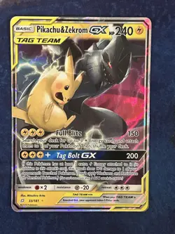 Pokemon Pikachu & Zekrom GX Tag Team # 33/181 - Team Up - LP - Image 1