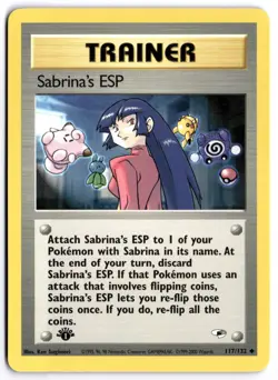 Pokemon 1st Edition Sabrina's ESP Uncommon Gym Heroes 117/132 NM - Image 1