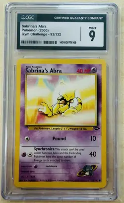 Sabrina's Abra 93/132 - Vintage 2000 Pokemon Gym Challenge - CGC 9 Mint - Image 1