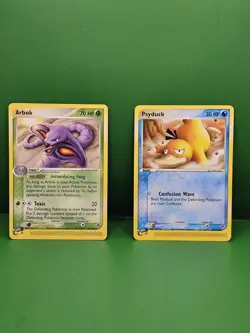 Pokemon EX Sandstorm Arbok 29/100 LP & psyduck 73/100 LP - Image 1