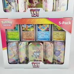 Pokemon Scarlet & Violet - 151 (5-Pack) Mini Tins w/ 4 Promos Costco 2x full set - Image 4