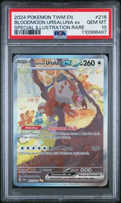 2024 POKEMON TWM EN-TWILIGHT MASQUERADE #216 BLOODMOON URSALUNA EX PSA 10 - Image 1