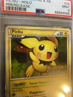 Pokemon Pichu HeartGold & SoulSilver Prerelease Holo Rare Promo #28 PSA 9 Mint - Image 3