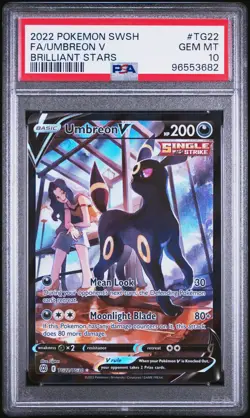 2022 POKEMON SWORD & SHIELD BRILLIANT STARS #TG22 FULL ART/UMBREON V PSA 10 - Image 1
