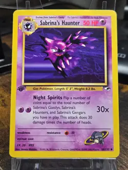 2000 Pokemon Gym Heroes 1st Edition Sabrina's Haunter #58/132 LP - Image 1
