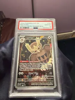 2024 POKEMON STELLAR CROWN POKEMON CENTER ETB PROMO SVP EN #141 NOCTOWL PSA 10 - Image 1