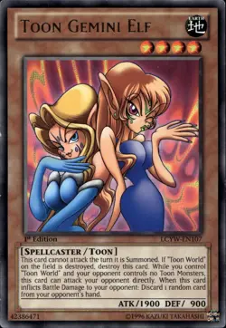 Toon Gemini Elf 1st Ed Rare LCYW-EN107 Yu-Gi-Oh! - Image 1
