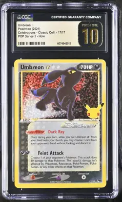 (PSA) CGC 10 Pristine Umbreon Gold Star Celebrations Holo Pokemon Card #17 - Image 1