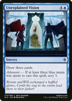 UNEXPLAINED VISION X 4 N/M- THRONE OF ELDRAINE MAGIC THE GATHERING - Image 1