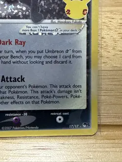 Pokemon Celebrations Umbreon Gold Star 17/17 Classic Collection Holo - Image 4