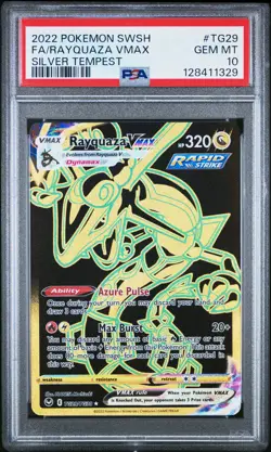 2022 POKEMON SWORD & SHIELD SILVER TEMPEST #TG29 FULL ART/RAYQUAZA VMAX PSA 10 - Image 1