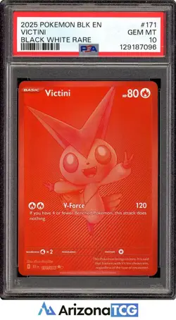 Pokemon 2025 Victini 171/086 Black White Rare Black Bolt GEM MINT PSA 10 - Image 1