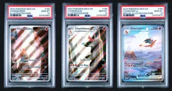 PSA 10 Pokemon English Charmander, Charmeleon, & Charizard IR/SIR Set - Image 1