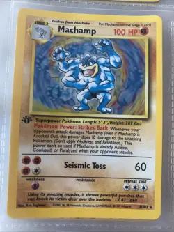 Machamp 8/102 1st Edition Base Set Holo Rare 1999 Pokemon LP / MP - Image 1