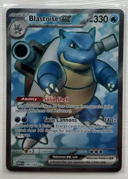 184/165 Blastoise ex - Pokemon 151 English - Full Art - Rare - Pokemon Card TCG - Image 1