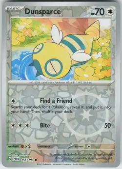 Pokemon Dunsparce 156/193 SV02: Paldea Evolved Common Reverse Holo NM - Image 1