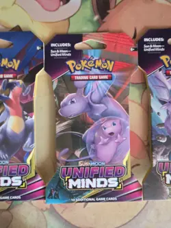 Pokemon Unified Minds Sleeved Booster Pack -4 pack Art Set - Sealed - Image 4