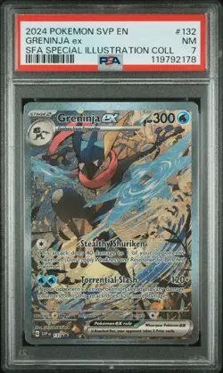 2024 POKEMON SVP EN-SV BLACK STAR PROMO #132 GRENINJA EX PSA 7 - Image 1
