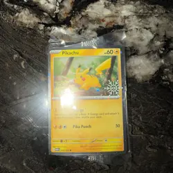 Pokemon TCG Pikachu 25/165 Snowflake Stamp Promo 2025 Holiday Advent Calendar NM - Image 1