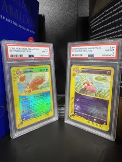 Pokemon Aquapolis Slowbro & Slowking Reverse Foil #33 x 34 PSA 8 - SEQUENTIAL - Image 1