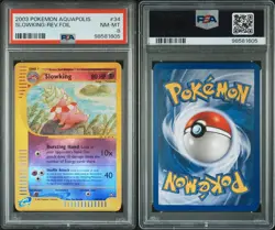 Pokemon Aquapolis Slowbro & Slowking Reverse Foil #33 x 34 PSA 8 - SEQUENTIAL - Image 4