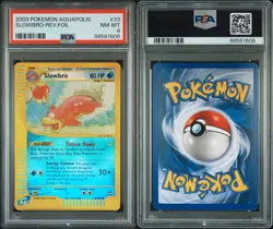 Pokemon Aquapolis Slowbro & Slowking Reverse Foil #33 x 34 PSA 8 - SEQUENTIAL - Image 5