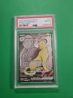 ⚡❄ 2025 Pokemon DRI EN #219 Rocket's Persian ex Ultra Rare PSA 8 - Image 1