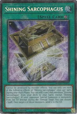 x1 Shining Sarcophagus - MP25-EN005 - Starlight Rare - 1st Edition Yu-Gi-Oh! M/N - Image 1