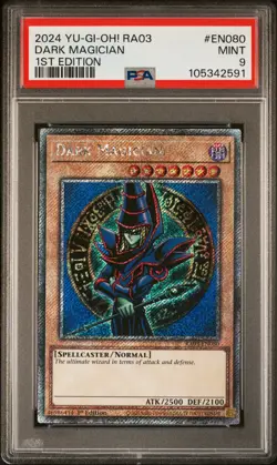 2024 YU-GI-OH! RA03-QUARTER CENTURY BONANZA 1ST ED #EN080 DARK MAGICIAN PSA 9 - Image 1