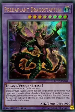 DUPO-EN069 PREDAPLANT DRAGOSTAPELIA ULTRA RARE 1ST EDITION YuGiOh CARD - Image 1