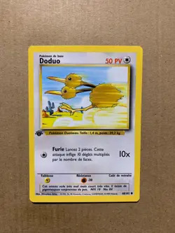 1st Edition FRENCH Doduo 48/102 Base Set - Common Pokemon Card - NM/Mint - Image 1