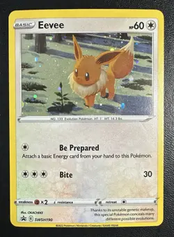 Eevee SWSH190 SWSH: Sword & Shield Promo LP Pokemon Card Holo - Image 1