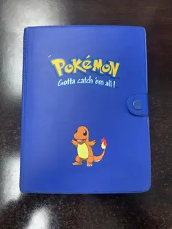Vintage Pokemon Blue Charmander Binder 1999 with over 100 Vintage Cards - Image 1