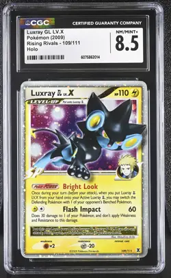 CGC 8.5 Luxray GL LV.X 2009 Rising Rivals 109/111 Holo Pokemon Card - Image 1