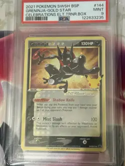 Greninja Gold Star 144 - Sword & Shield Celebrations Promo Cards PSA 9 - Image 1