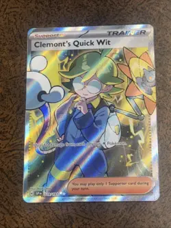 Clemont's Quick Wit 229/191 Surging Sparks Ultra Rare Holo Pokemon Card - Image 1