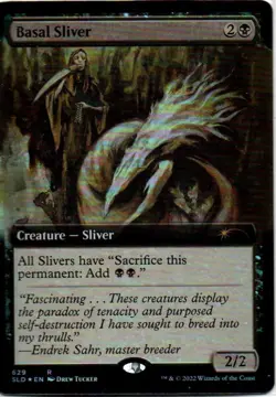 MTG: Secret Lair Drop Series: Foil Extended Art Basal Sliver: LP Condition - Image 1