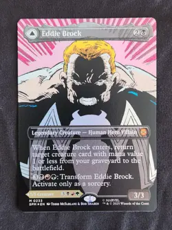 MTG Spider-Man Eddie Brock Borderless Foil (233) Lightly Played See Description - Image 1