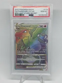 PSA 10 Pokemon TCG Charizard VSTAR Brilliant stars Holo Ultra Rare Rainbow - Image 1