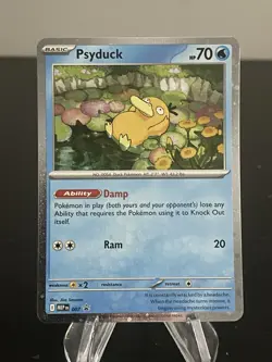 Pokemon TCG Mega Evolutions Psyduck 007 Golduck 008 Black Star Promo Holo - Image 1
