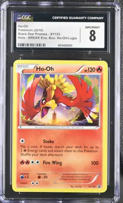 CGC 8 Ho-Oh Black Star Promos XY153 Holo Pokemon Card - Image 1